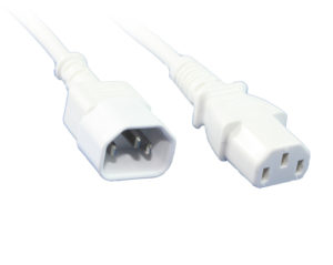 1M IEC C13 To C14 Power Cable White