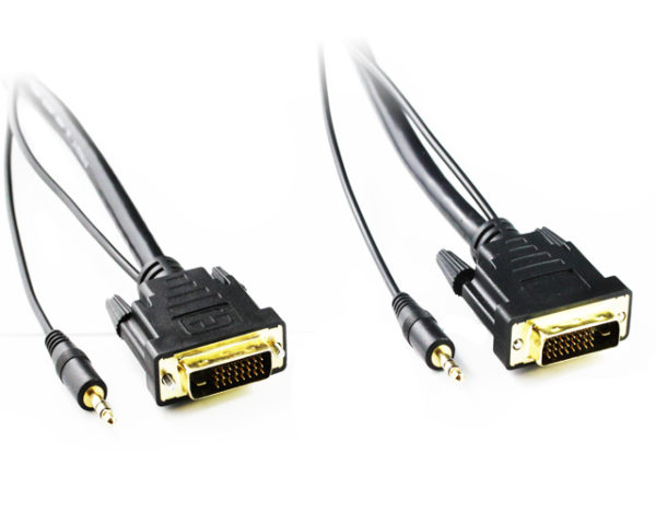 2M DVI-D to DVI-D Cable with 3.5mm Audio