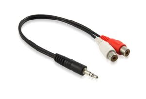 15CM 3.5mm Plug to 2 x RCA Socket Adaptor