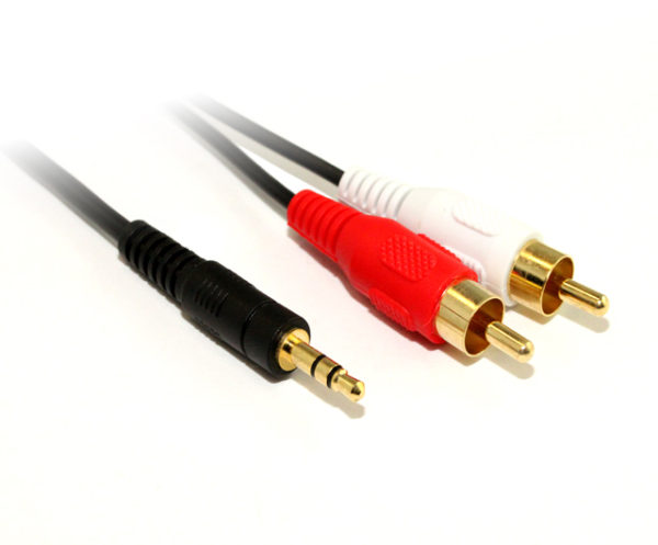 2M 3.5MM Plug -2 X RCA Plug Cable