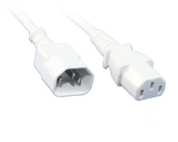 5M IEC C13 To C14 Power Cable White