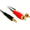 1M 3.5MM Plug to 2 x RCA Plug cable