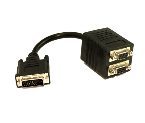 30Cm DVI-I 29Pin To 2 X VGA Cable