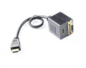 25CM HDMI to HDMI & DVI Spliiter Cable