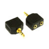 3.5MM Audio Plug To 2 Socket Adaptor