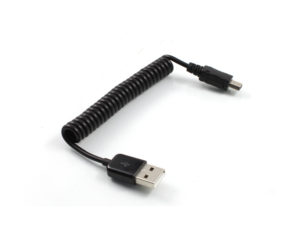 1M Coiled Mini USB 2.0 Cable