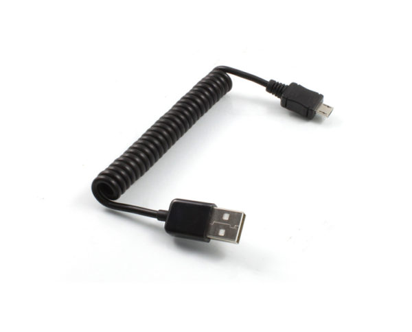 1M Coiled Micro USB 2.0 Cable