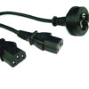 2.1M Wall To 2 x IEC C13 Cable