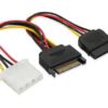 15CM SATA M to Molex & SATA Power Cable