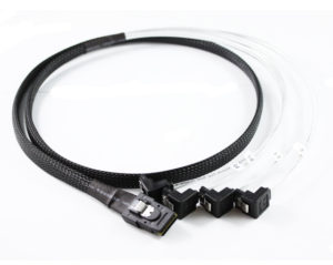 1M Mini SAS to 4 x Right Angle SATA Cable