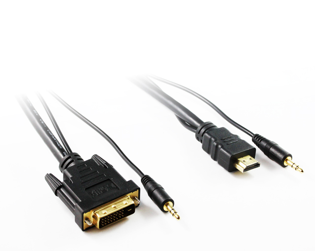 Best Quality 1M DVI-D to HDMI Cable with 3.5mm Audio at Low Price