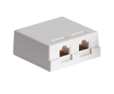 Surface Mount Box Dual Cat5E 8P8C White-0