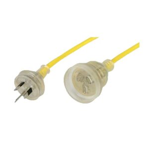 Ext Lead Hd 240V 10A Clear Plug Yl 25M