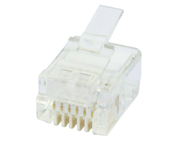 Cabac Plug Flat Stranded Rj12 6P6C 10Pk