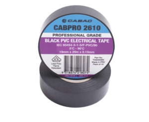Cabac Cabpro Pvc Tape 2610 - Black 19Mm X 20M