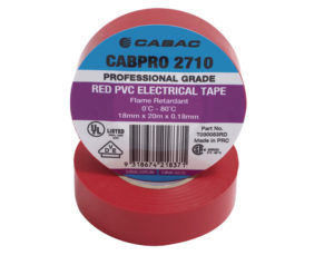 Cabac Cabpro Pvc Tape 2710 - Red 18Mm X 20M