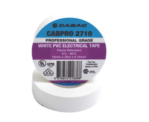 Cabac Cabpro Pvc Tape 2710 - White 18Mm X 20M
