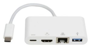 USB Type-C To USB 3.0, Ethernet, Hdmi & Type-C Charging Adaptor