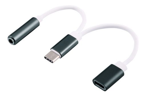 2 In 1 USB Type-C To 3.5Mm Audio Adaptor