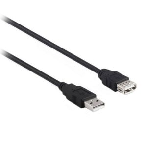 2M USB 2.0 AM/AF Extension Cable 28+24AWG in Black-0