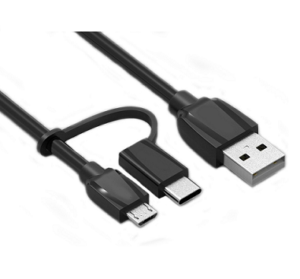 1M USB to Micro BM & Type-C Male Combo Cable-0