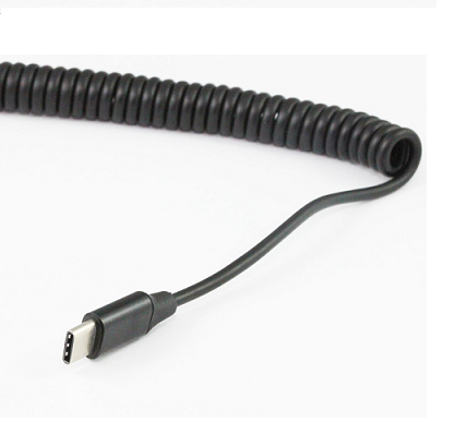 1M USB AM to Type-C Male Syn/Charing Cable with Curly cord-9936