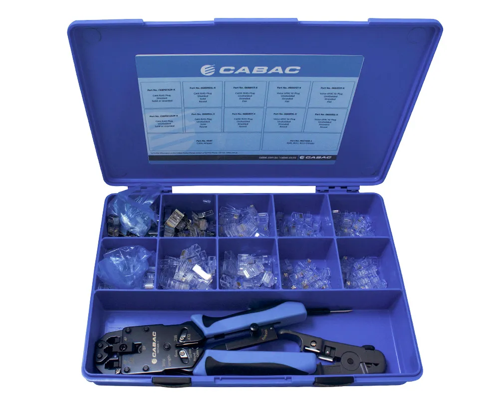 CABAC RJKIT1, RJ PLUG KIT WITH CRIMP AND STRIP TOOL