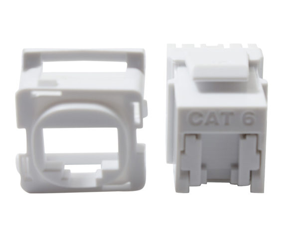 Cabac J6/10-SH Jack Shuttered Cat6 K/110 White-0