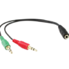 20CM MIC & Earphone to 3.5mm Socket Audio Adaptor-0