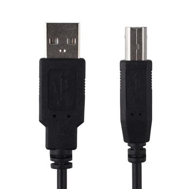 2M USB 2.0 AM/BM 28+24AWG Cable in Black-10669