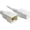 5M IEC C20-C19 Power Cable in White-0