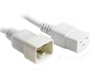 5M IEC C20-C19 Power Cable in White-0