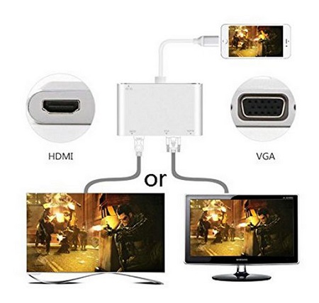 Lightning To HDMI/VGA/Audio Adaptor-10716