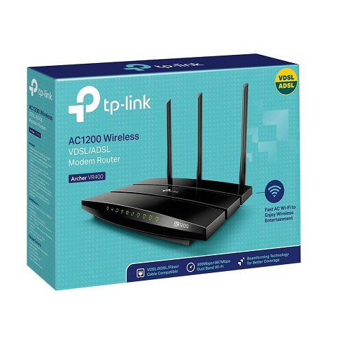 TP-Link Archer VR400 Wi-Fi 5 IEEE 802.11AC ADSL2+ VDSL2 Ethernet Wireless Router Ethernet VPN Supported-11451
