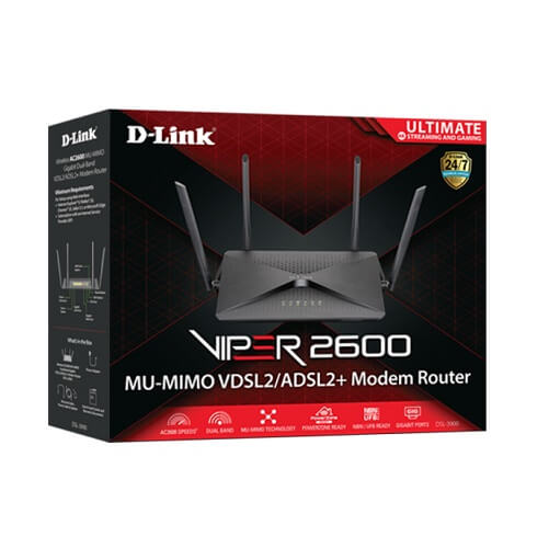 D-Link Viper 2600 DSL-3900 Wi-Fi 5 LEEE 802.11AC ADSL2+ VDSL2 Ethernet Wireless Router USB VPN Supported-11579