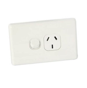 Tesla 250V AC Horizontal Wall Power Outlet White-0