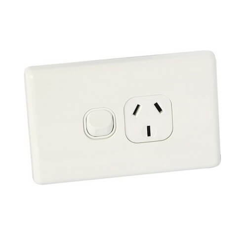 Tesla 250V AC Horizontal Wall Power Outlet White-0