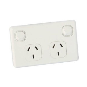 Tesla Single Pole 250V/10A Ac Horizontal Wall Power Outlet White-0