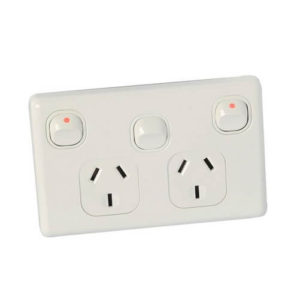 Wall AC 2 X GPO Power Outlet Plus 10A 250V With Extra Switch-0