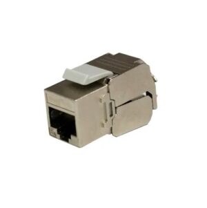 CAT6A RJ45 Shielded Keystone Jack And Bezel Silver - 50 Pack
