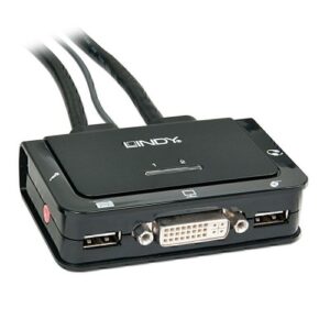 Lindy 2 Port DVI USB-A 2.0 & Audio KVM Switch Compact