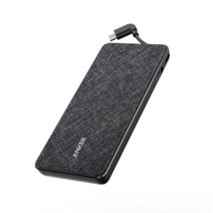 Anker Powercore Power Bank 10000 With Type C Cable - Black Fabric