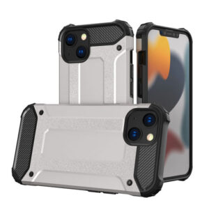 Dual Layer Tough Case For iPhone 15 Silver