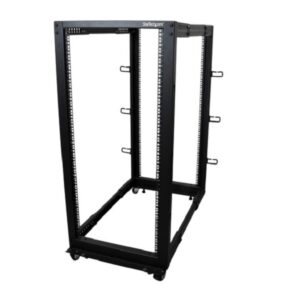 StarTech.com 4-Post 25U 19inch Mobile Open Frame Server Rack Black