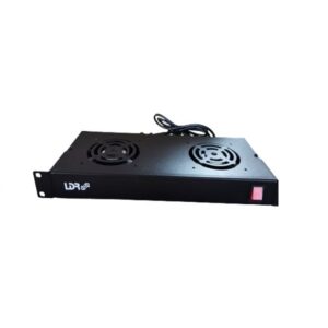 LDR 2 Way Rack Mountable Fan Kit with power switch 2x Fans 1U Black