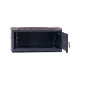 LDR Assembled 4U Hinged Wall Mount Cabinet 600mm x 550mm Glass Door Black