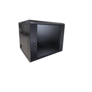LDR Assembled 9U Hinged Wall Mount Cabinet 600mm x 550mm Glass Door Black