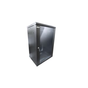 LDR Assembled 18U Wall Mount Cabinet 600mm x 450mm Glass Door Black