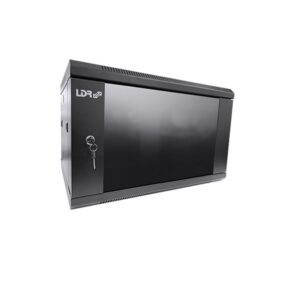 LDR Assembled 6U Wall Mount Cabinet 600mm x 450mm Glass Door Black
