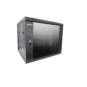 LDR Assembled 9U Wall Mount Cabinet 600mm x 450mm Glass Door Black
